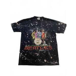 Beatles bleach splatter tee